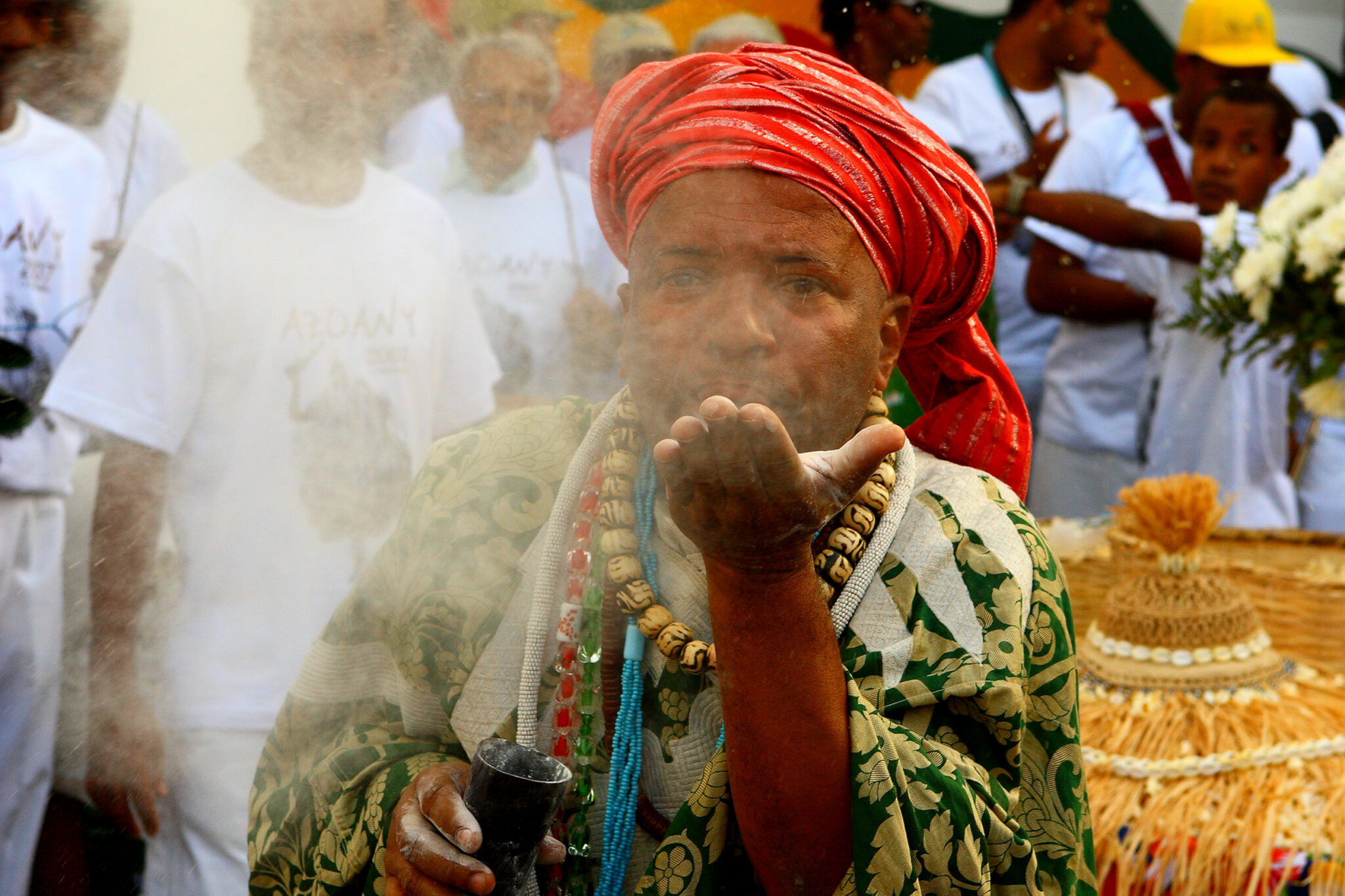 Pai de Santo, Candomblé Ritual, Brazil Dekorativní fotografie Pai de Santo, Candomblé Ritual, Brazil Dekorativní fotografie